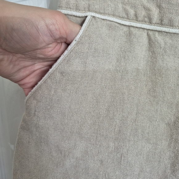 Loft Oatmeal Light Tan Neutral Color Linen Short Skirt Women's‎ 2 - Picture 4 of 12